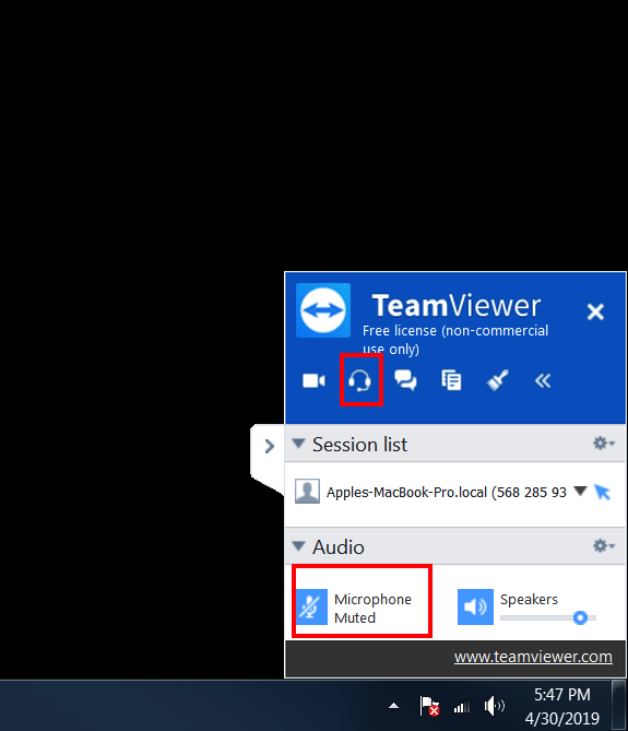 Windows TeamViewer Enable Mic Method 1 Step 2 Click on Headphones